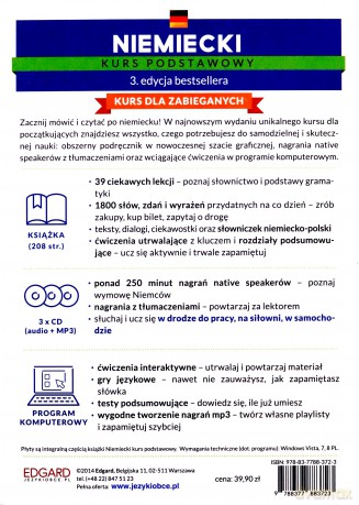 Niemiecki Kurs Podstawowy. 3 Edycja. Książka + 3 Płyty Cd + Program