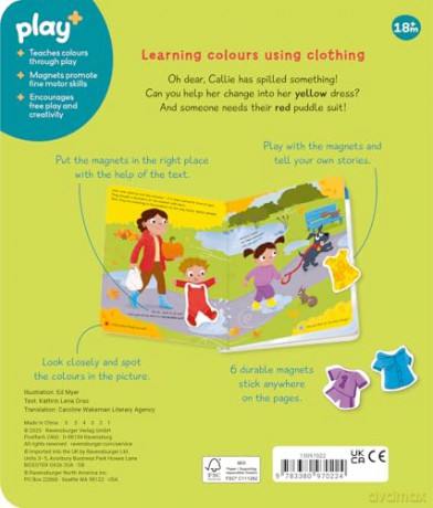 Ravensburger Play+ Infant & Toddler - My First Magnetic Book: Match and Learn Colours - Kathrin Lena Orso [KSIĄŻKA]