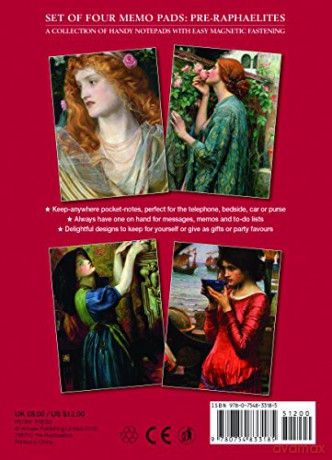 Set of Four Magnetic Notepads: Pre-Raphaelites: A Collection of Handy Notepads with Easy Magnetic Fastening, Contained Within a Decorative Box - Peony Press [KSIĄŻKA]