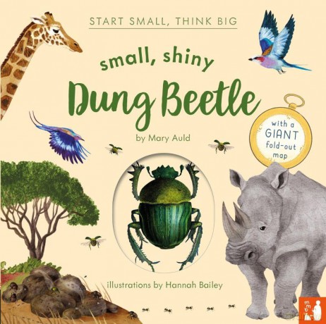 Small, Shiny Dung Beetle: A fact-filled picture book about the life cycle of dung beetles with a large fold-out map - Mary Auld [KSIĄŻKA]