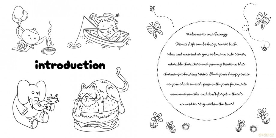 Snoozy Picnic: A cute and cozy colouring book - Ollie Brown [KSIĄŻKA]