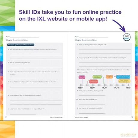 Spectrum Reading Workbook, Grade 4 - Spectrum [KSIĄŻKA]