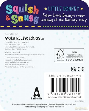 Squish and Snugg Little Donkey: Follow Little Donkey's sweet retelling of the Nativity story - Katherine Walker [KSIĄŻKA]