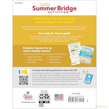 Summer Bridge Activities, Grades 3 - 4 - Carson Dellosa Education [KSIĄŻKA]