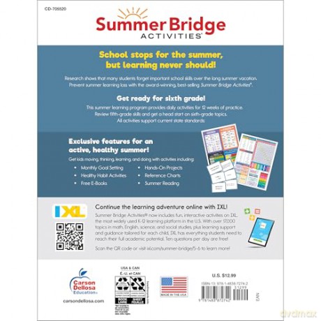 Summer Bridge Activities, Grades 5 - 6 - Carson Dellosa Education [KSIĄŻKA]