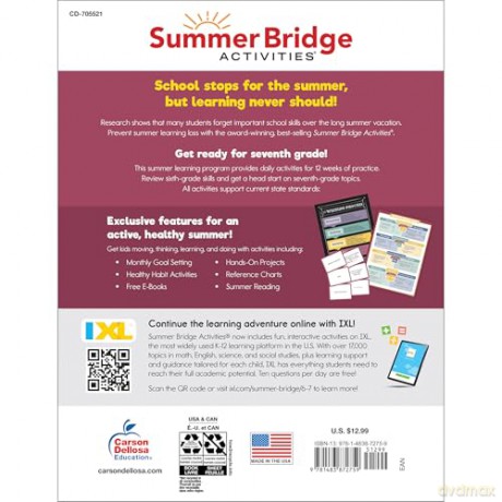 Summer Bridge Activities, Grades 6 - 7 - Carson Dellosa Education [KSIĄŻKA]