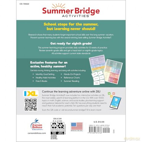 Summer Bridge Activities, Grades 7 - 8 - Summer Bridge Activities [KSIĄŻKA]