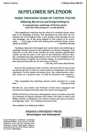 Sunflower Splendor: Three Thousand Years of Chinese Poetry - Wu-Chi Liu [KSIĄŻKA]