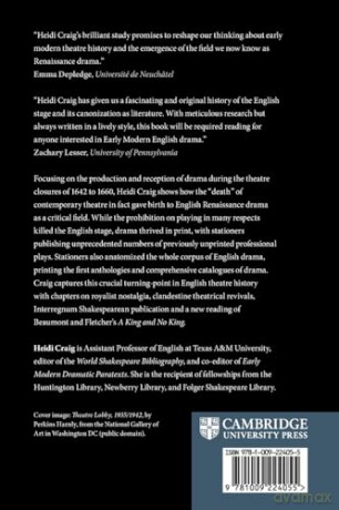 Theatre Closure and the Paradoxical Rise of English Renaissance Drama in the Civil Wars - Craig Heidi [KSIĄŻKA]