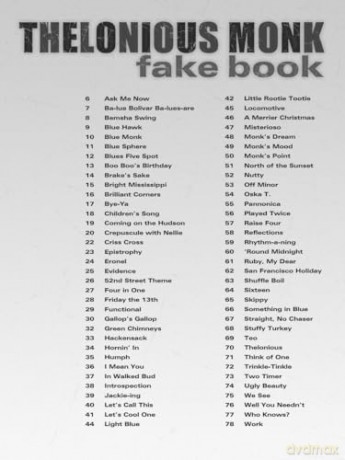 THELONIOUS MONK FAKE BOOK C EDITION: C Instruments [KSIĄŻKA]