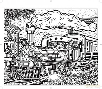 Trains Magic Painting Book - Sam Baer [KSIĄŻKA]