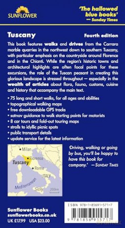 Tuscany Sunflower Walking Guide: 75 long and short walks and 8 car tours - Liz Mizon [KSIĄŻKA]