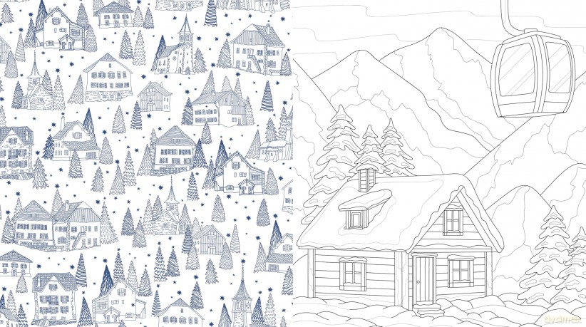 Winter is Here! A Coloring Book: Color the Season of Snowy Scenes and Cozy Firesides - Over 100 Pages to Color - Editors of Chartwell Books [KSIĄŻKA]