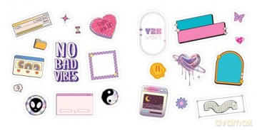 Y2K Stickers: 500+ Bold, Bubbly, and Blingy Stickers to Relive the '90s and '00s - Adams Media [KSIĄŻKA]
