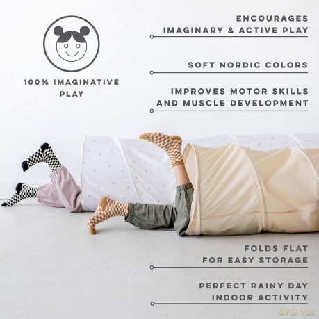 3 Sprouts - Play Tunnel, Blueberry/Ivory - (ITLBIV)