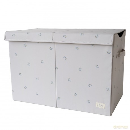 3 Sprouts - Recycled Folding Toy Chest - Blueberry/Taupe