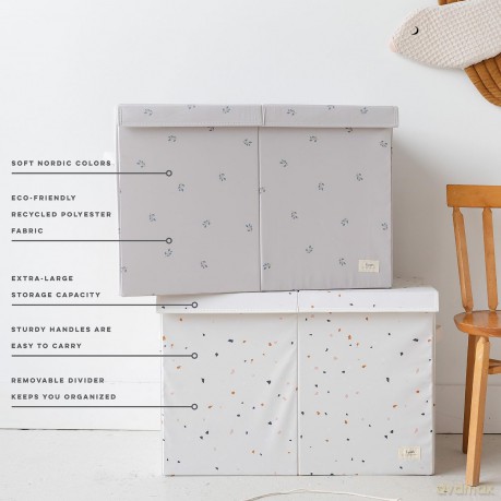 3 Sprouts - Recycled Folding Toy Chest - Blueberry/Taupe