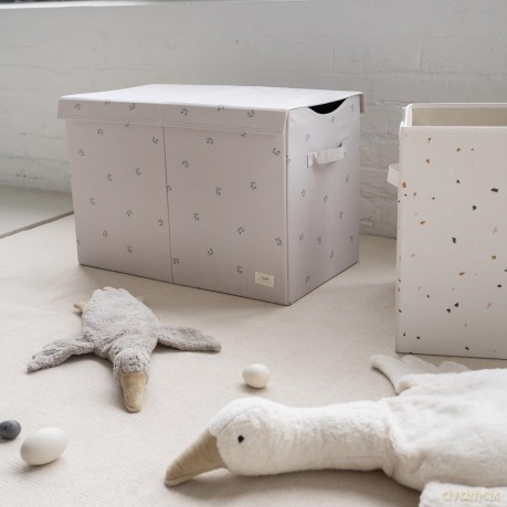3 Sprouts - Recycled Folding Toy Chest - Blueberry/Taupe