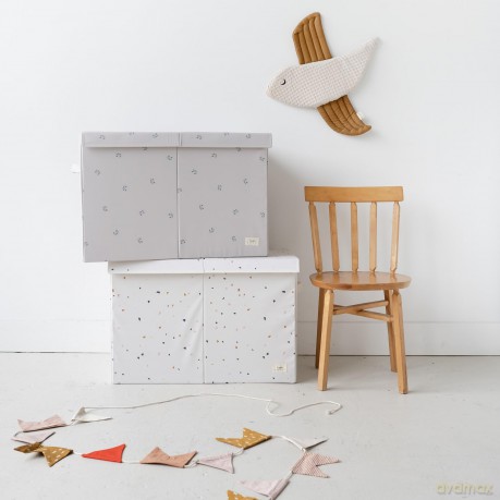 3 Sprouts - Recycled Folding Toy Chest - Blueberry/Taupe
