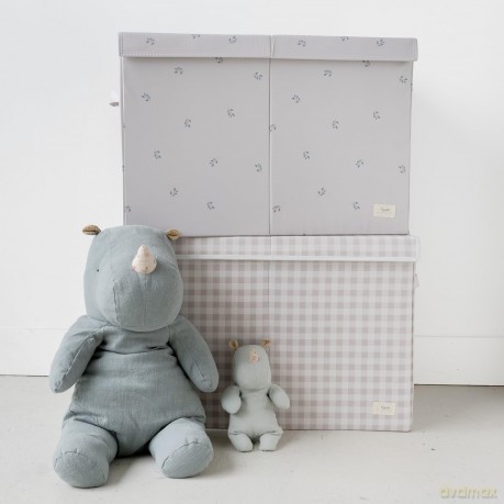 3 Sprouts - Recycled Folding Toy Chest - Blueberry/Taupe