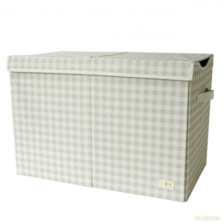 3 Sprouts - Recycled Folding Toy Chest - Gingham Beige