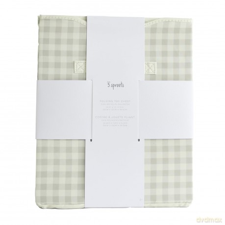 3 Sprouts - Recycled Folding Toy Chest - Gingham Beige
