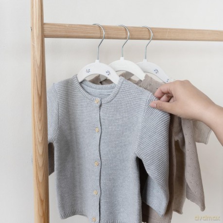 3 Sprouts - Velour Hanger - Blueberry/cream - 15 pcs.