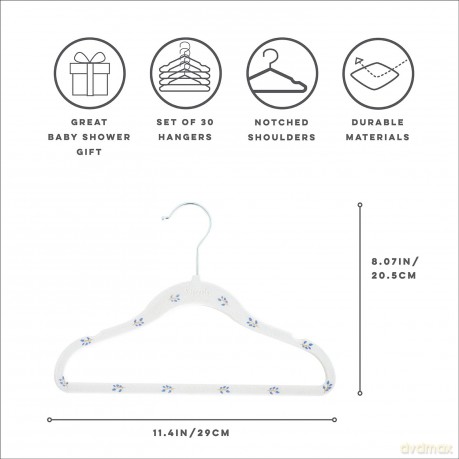 3 Sprouts - Velour Hanger - Blueberry/cream - 15 pcs.