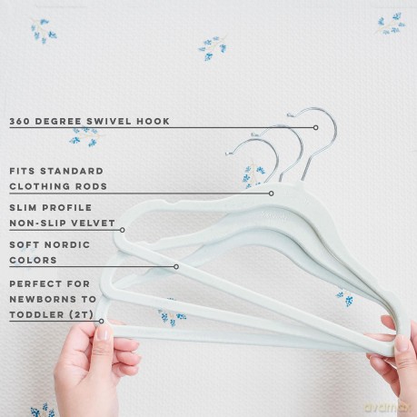 3 Sprouts - Velour Hanger (15 pcs.) - Blue