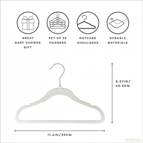 3 Sprouts - Velvet Hanger (set of 15) - Seafoam