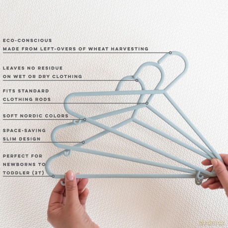 3 Sprouts - Wheat Straw Hanger (15 pcs.) - Blue - 17.5 x 29.5 cm