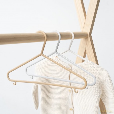 3 Sprouts - Wheat Straw Hanger (set of 15) - Cream/Gray/Brown - 20.5 x 29 cm