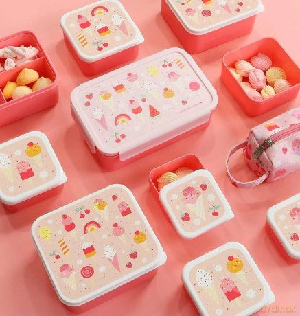 A little lovely company - Bento Lunch Box - Icecream - 22 x 7.5 x 14.5 cm