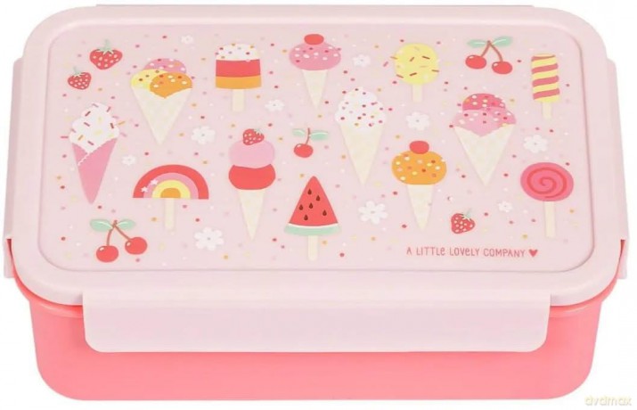 A little lovely company - Bento Lunch Box - Icecream - 22 x 7.5 x 14.5 cm