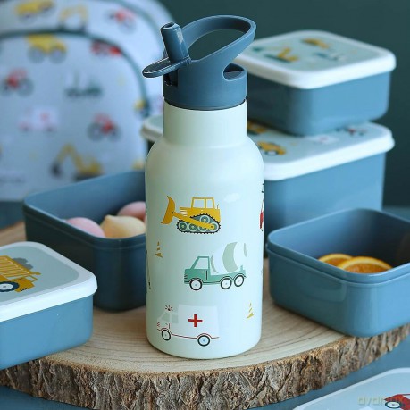 A little lovely company - Stainless steel drinking bottle - Vehicles - 7.3 x 20 x 7.3 cm