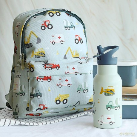 A little lovely company - Stainless steel drinking bottle - Vehicles - 7.3 x 20 x 7.3 cm