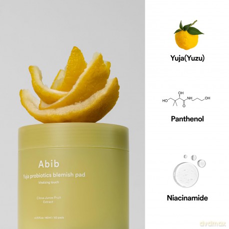Abib - Yuja Probiotics Blemish Pad - Vitalizing Touch - 60 pads