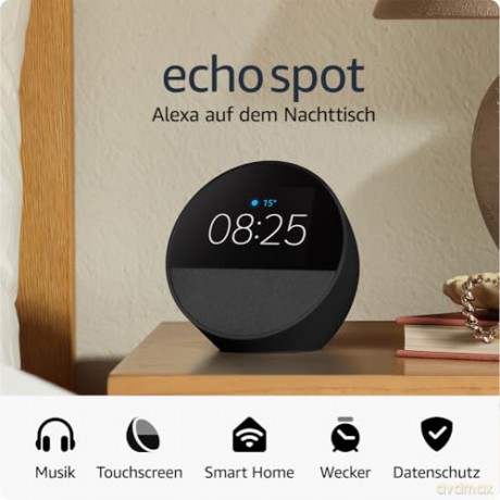 Amazon - Echo Spot (2024) Smart Clock with powerfull sound and Alexa