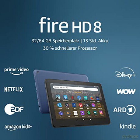 Amazon - Fire HD 8 Tablet 2022 8 HD display 64 GB - Black