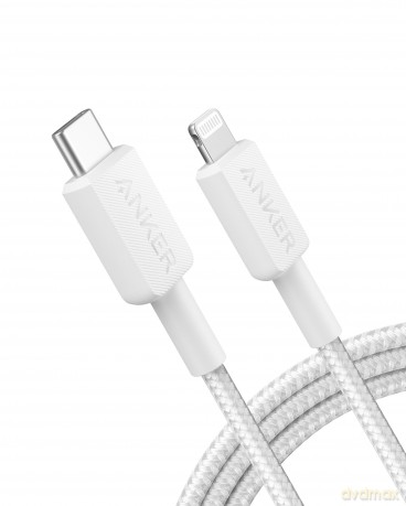 Anker - 322 USB-C to Lightning Cable (6ft Braided) - White