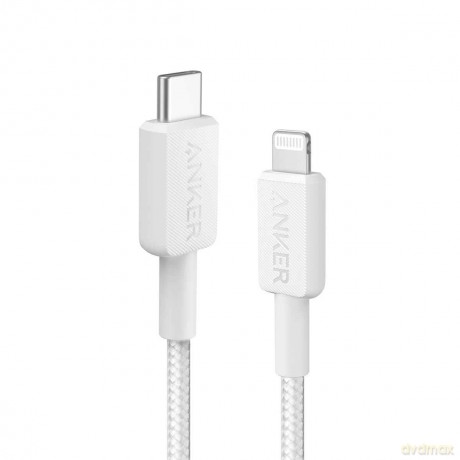 Anker - 322 USB-C to Lightning Cable (6ft Braided) - White