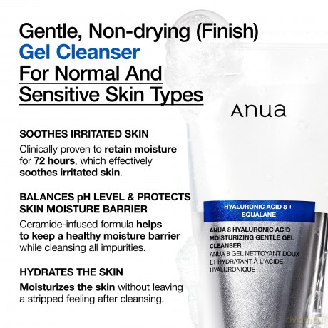 Anua - 8 Hyaluronic Acid Moisturizing Gentle Gel Cleanser - 150 ml