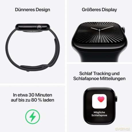 Apple - Watch Series 10 (GPS) - 42 mm Jet Black
