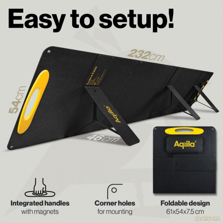 Aqiila - Sunbird P200 - Foldable solar panel, 200W