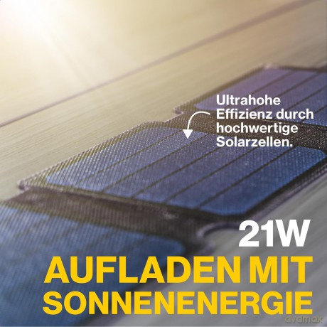 Aqiila - Sunbird P21 - Foldable solar charger with USB-C port