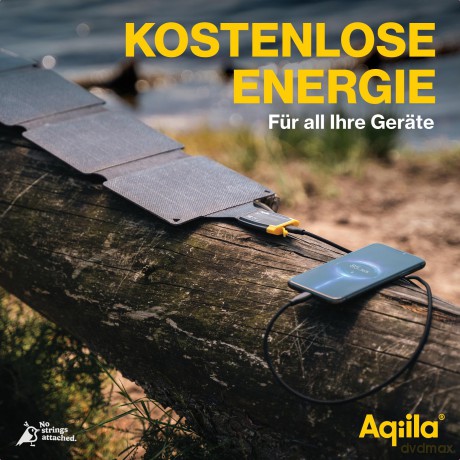 Aqiila - Sunbird P21 - Foldable solar charger with USB-C port