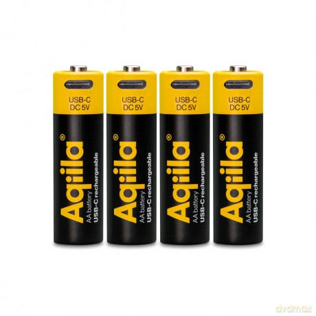 Aqiila - USB-C Rechargeable Battery - Size AA - 2000 mAh - 4 pack