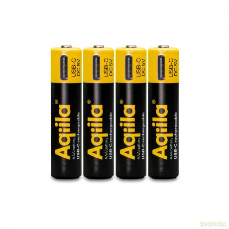 Aqiila - USB-C Rechargeable Battery - Size AAA - 600 mAh - 4 pack