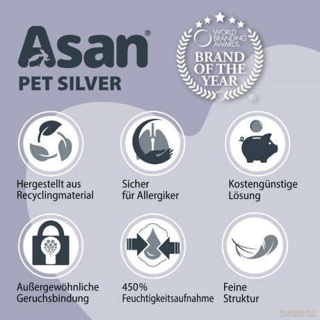 Asan - Pet Silver Bedding 42l 8kg - (859407307015)