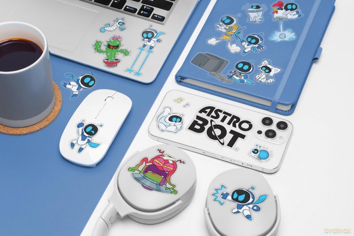 Zestaw Naklejek Dekoracyjnych Astro Bot - 47 szt.